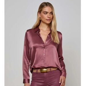 L’Agence Tyler Blouse in Dark Mauve - NWT!